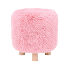 FUR STOOL PINK IR 36073-6 Default Title - MamasJan Household