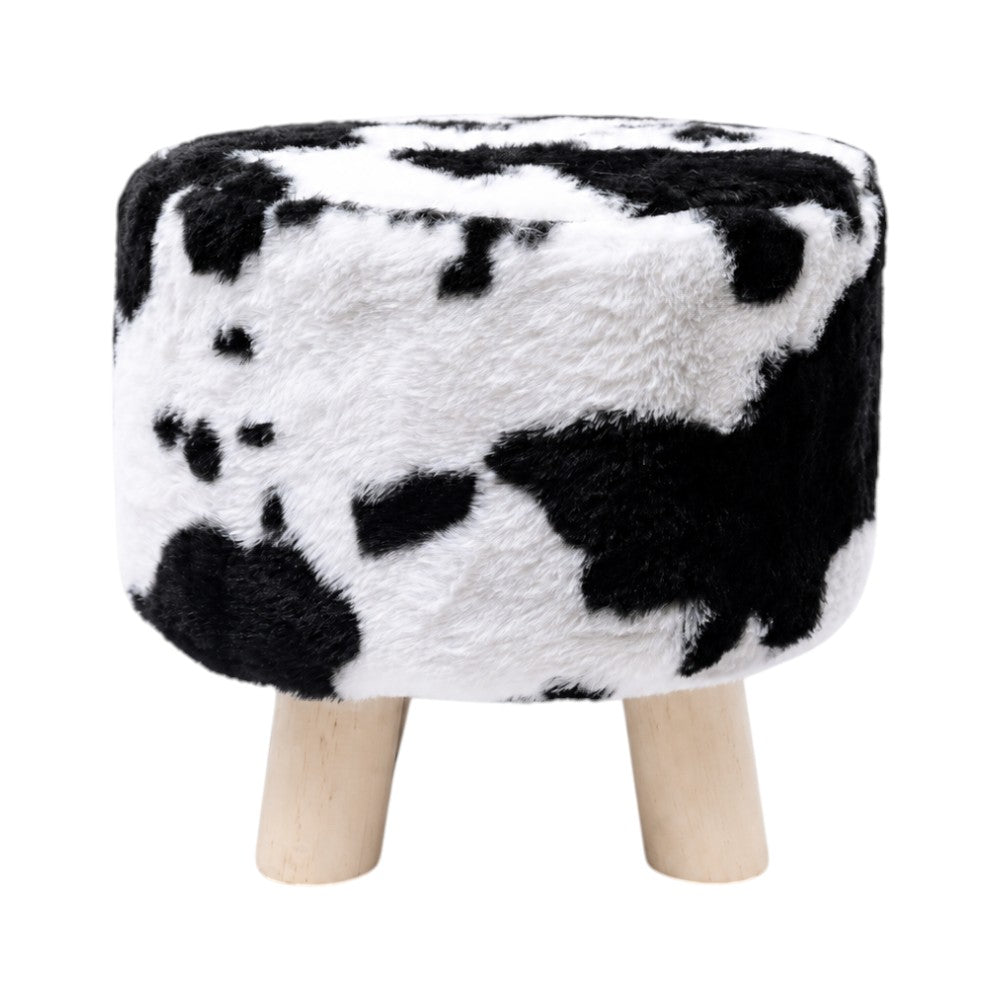 FUR STOOL BLACK/WHITE IR 36073-18 Default Title - MamasJan Household