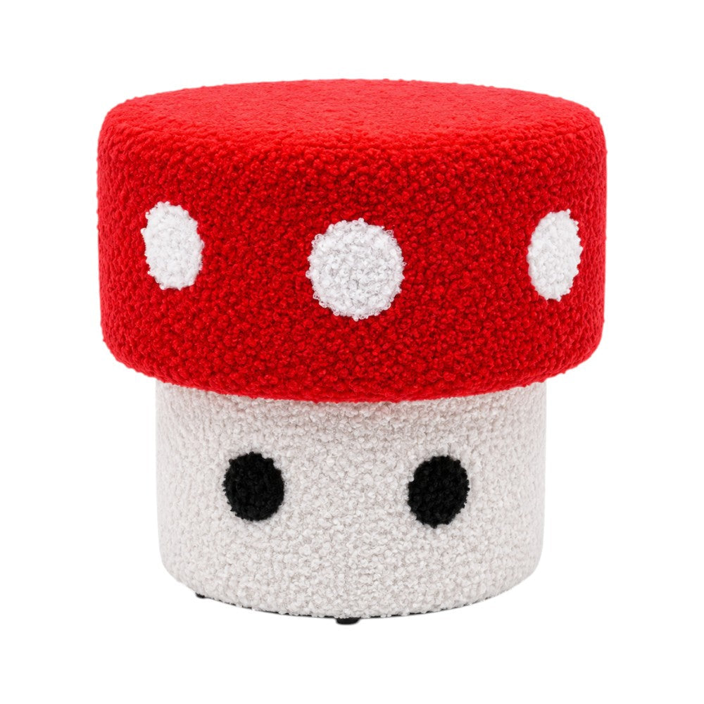 FUR STOOL MEHROON/WHITE IR 36073-22 Default Title - MamasJan Household