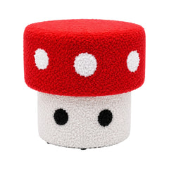 FUR STOOL MEHROON/WHITE IR 36073-22 Default Title - MamasJan Household