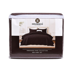 H&C KING BEDSPREAD LEAF CHOCOLATE 78X78 Default Title - MamasJan Household