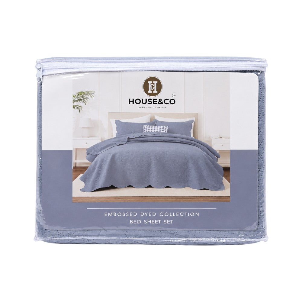 H&C KING BEDSPREAD FLORAL LGRAY 78X78 Default Title - MamasJan Household