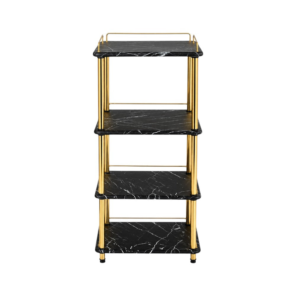 FLOWER STAND 4STEP SQUARE FS4 BLACK MARBLE E18 Default Title - MamasJan Household