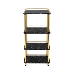 FLOWER STAND 4STEP SQUARE FS4 BLACK MARBLE E18 Default Title - MamasJan Household