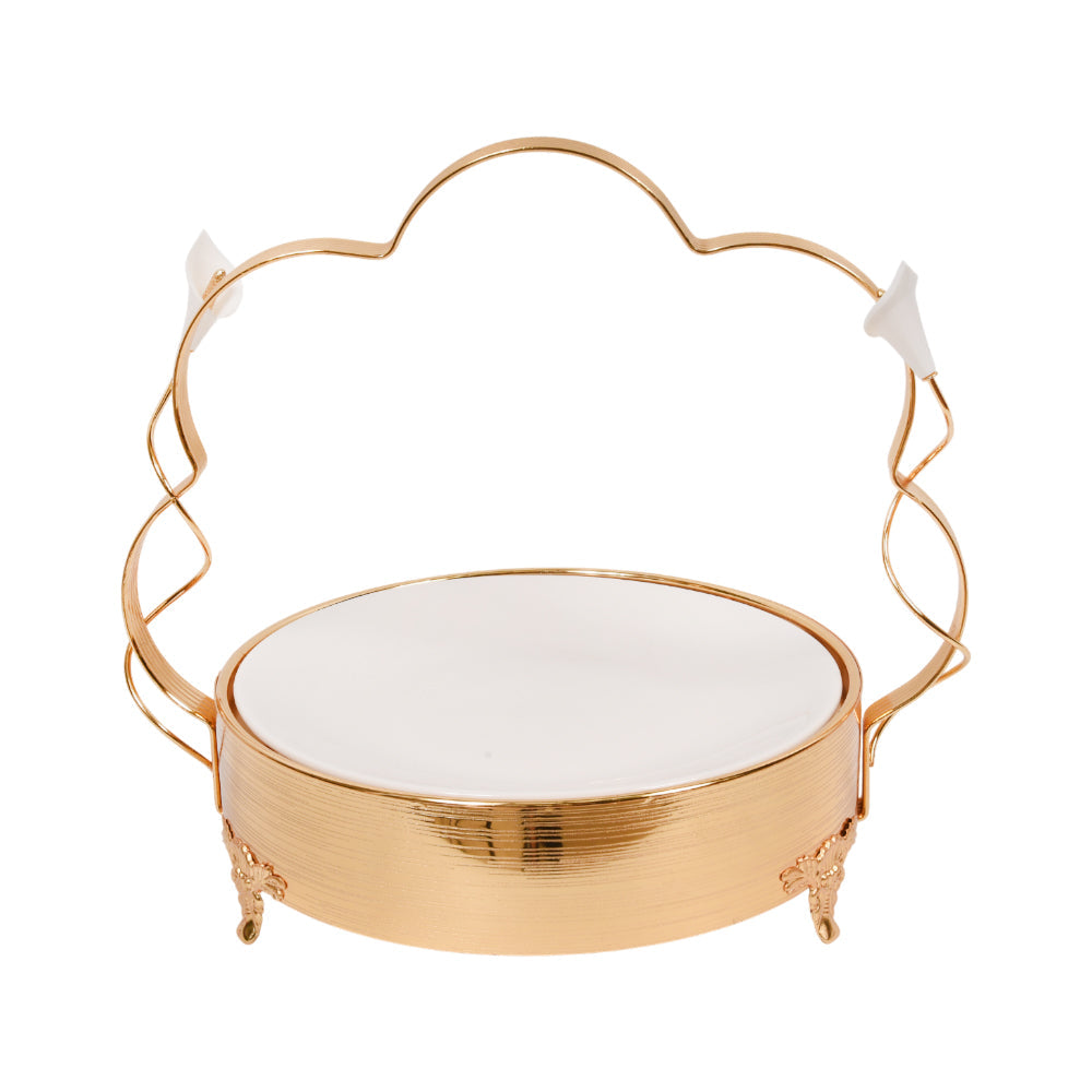 DISH WITH HANDLE GOLDEN 87-7 (M) Default Title - MamasJan Crockery