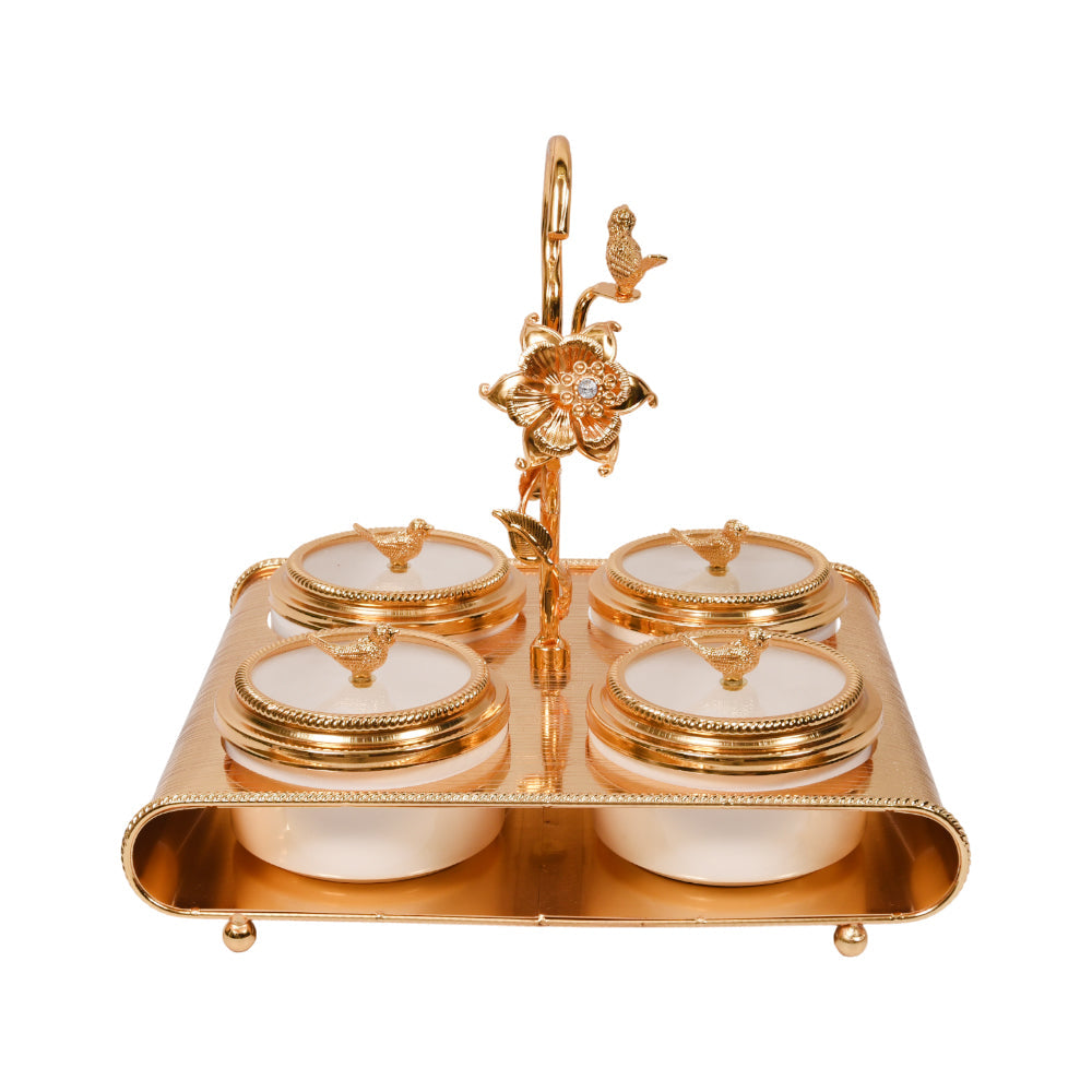 DISH DRYFRUIT GOLDEN 87-9 Default Title - MamasJan Crockery