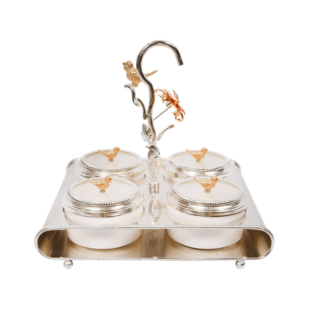 DISH DRYFRUIT SILVER 87-9 Default Title - MamasJan Crockery