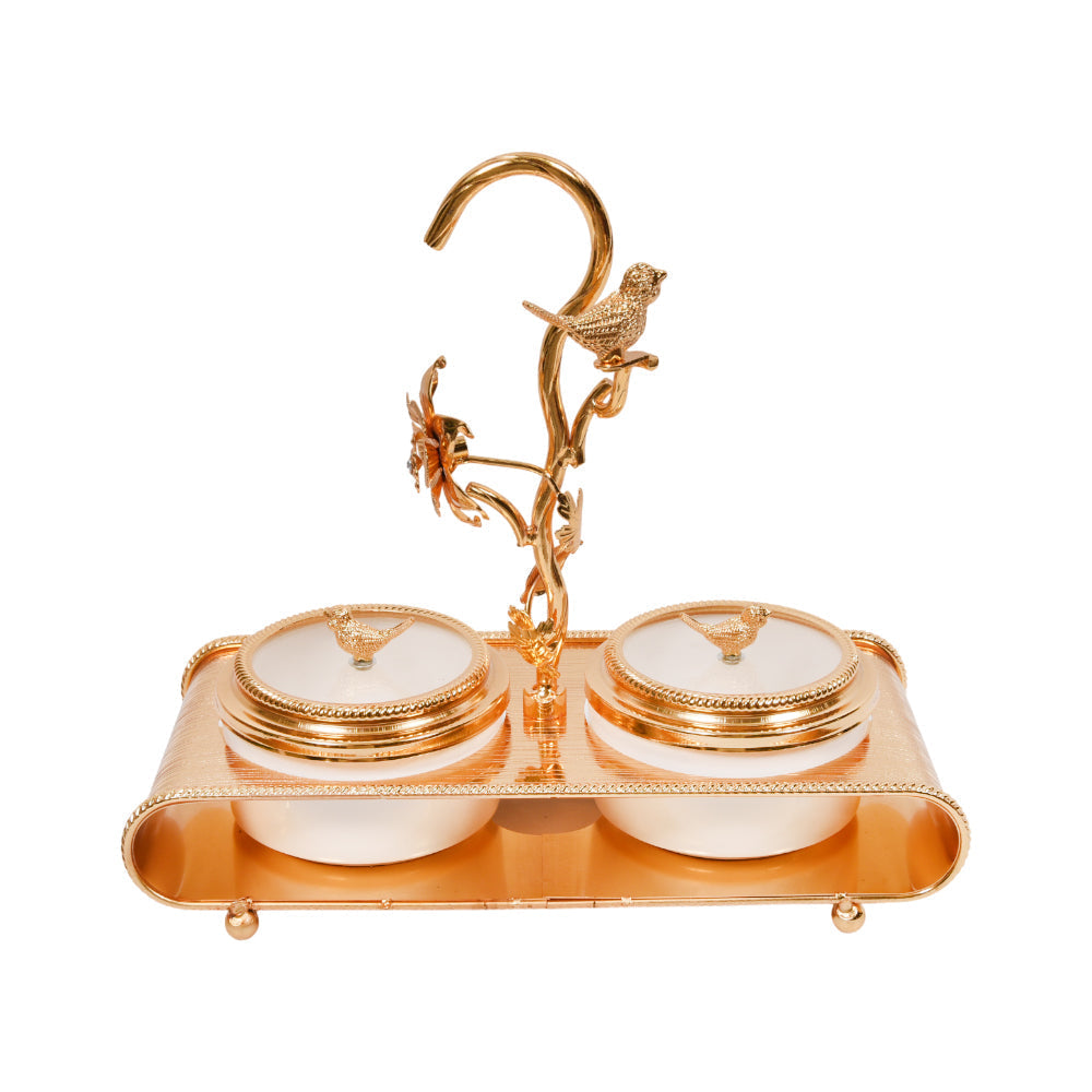 DISH DRYFRUIT GOLDEN 87-10 Default Title - MamasJan Crockery