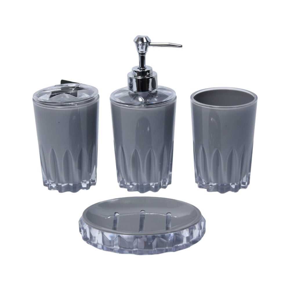 BATHROOM SET 4PC ACRYLIC GREY 7006 Default Title - MamasJan Décor