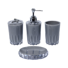 BATHROOM SET 4PC ACRYLIC GREY 7006 Default Title - MamasJan Décor