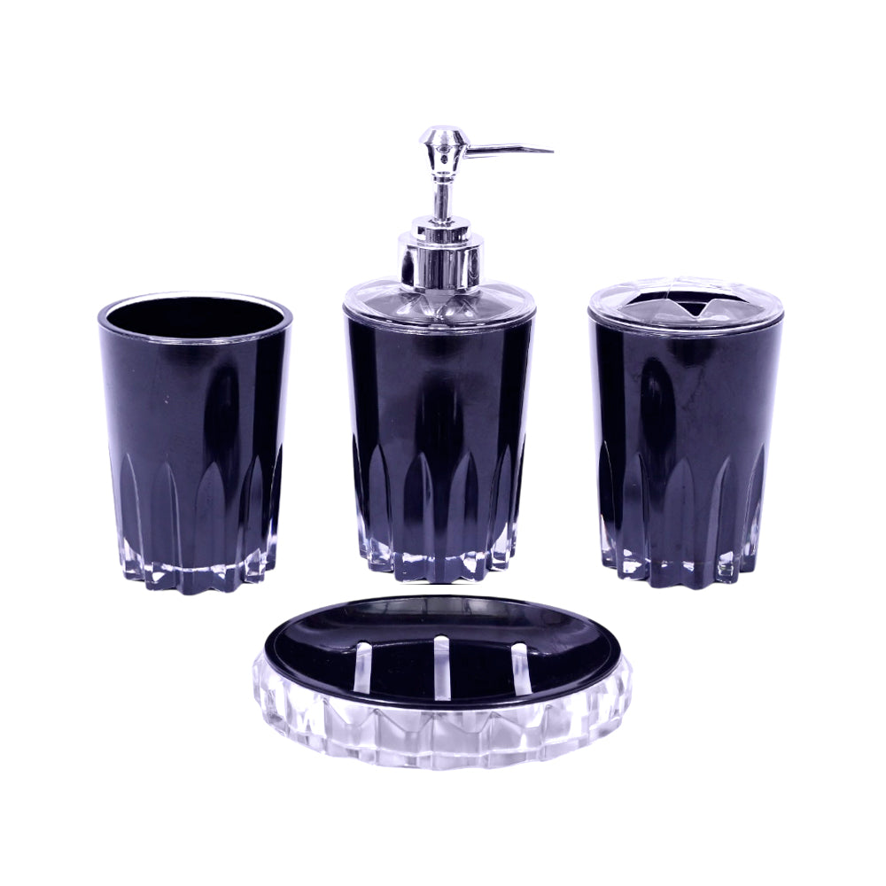 BATHROOM SET 4PC ACRYLIC BLACK 7006 Default Title - MamasJan Decoration