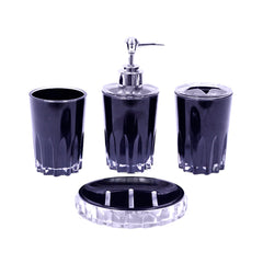 BATHROOM SET 4PC ACRYLIC BLACK 7006 Default Title - MamasJan Decoration