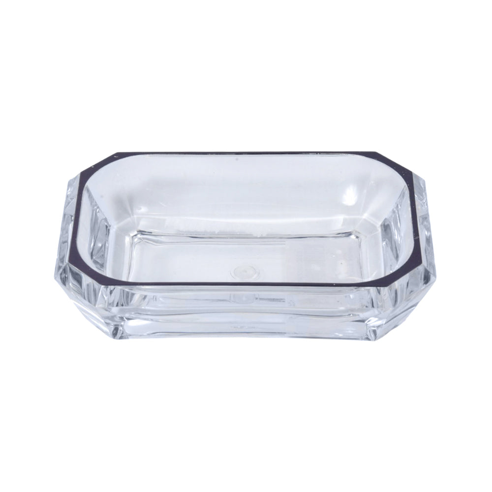 SOAP DISH ACRYLIC SQUARE SILVER 6812-LB Default Title - MamasJan Décor