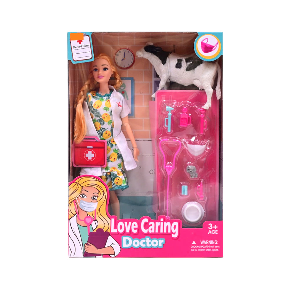 8081-12 11 INCH DOCTOR DOLL W-COW A.I Default Title - MamasJan Toys