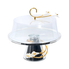 CAKE DISH SILVER J6016 A.Z Default Title - MamasJan Décor