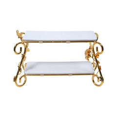 CAKE DISH 2 TIRE GOLDEN 87-6B M.T Default Title - MamasJan Décor