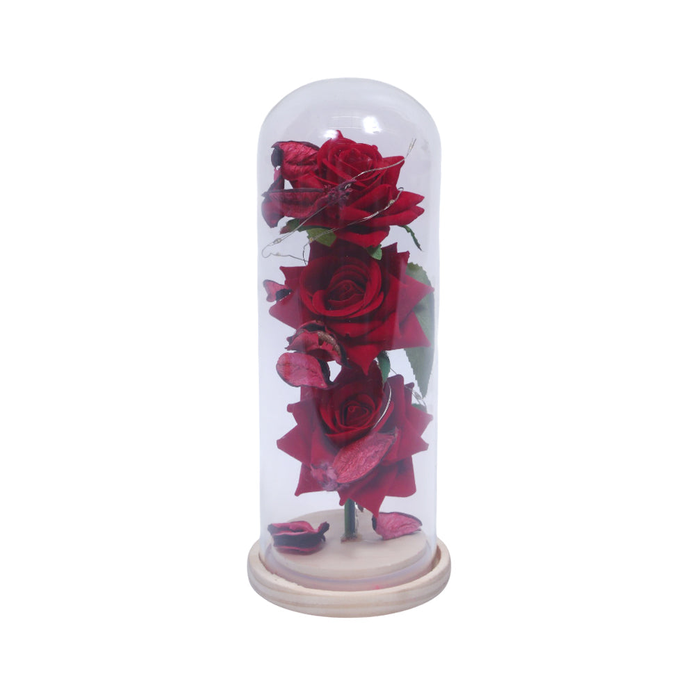 FLOWER IN GLASS GLOBE HX340 I.M Default Title - MamasJan Decoration
