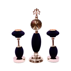 CANDLE STAND WITH CLOCK 3PC IR 25969 Default Title - MamasJan Décor