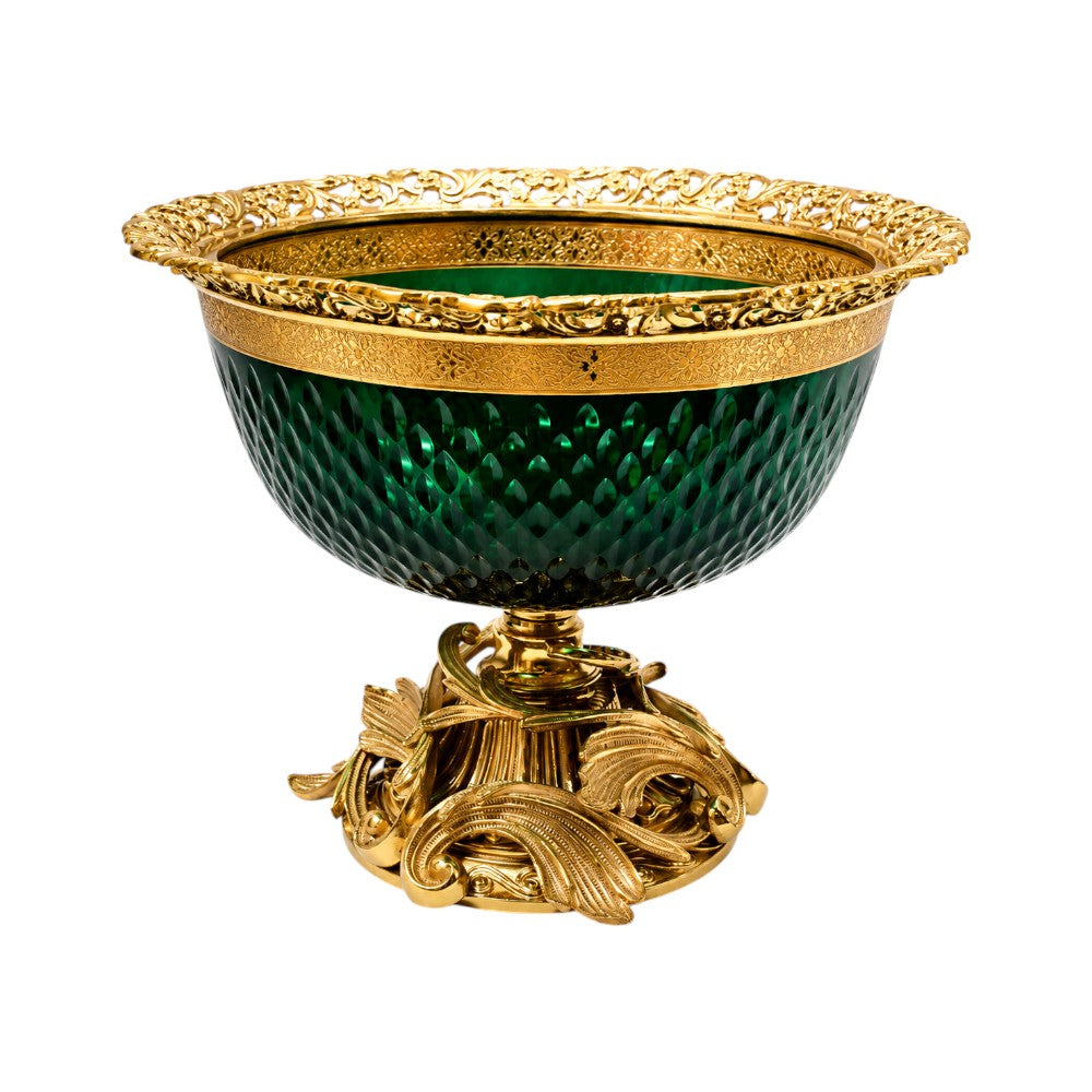 BOWL CRYSTAL BRASS IR E7-B3032-1 JSB05-D02-1D Default Title - MamasJan Decoration