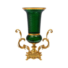 VASE CRYSTAL BRASS IR H-V168-21013 JSB05-D02-1D Default Title - MamasJan Decoration