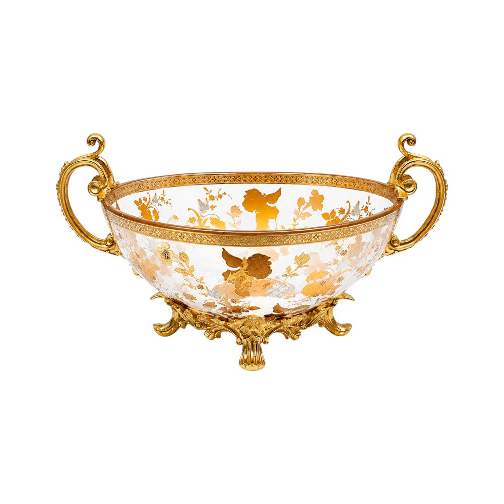 BOWL CRYSTAL BRASS IR E9-B3014-2 JS1808-737JB Default Title - MamasJan Decoration