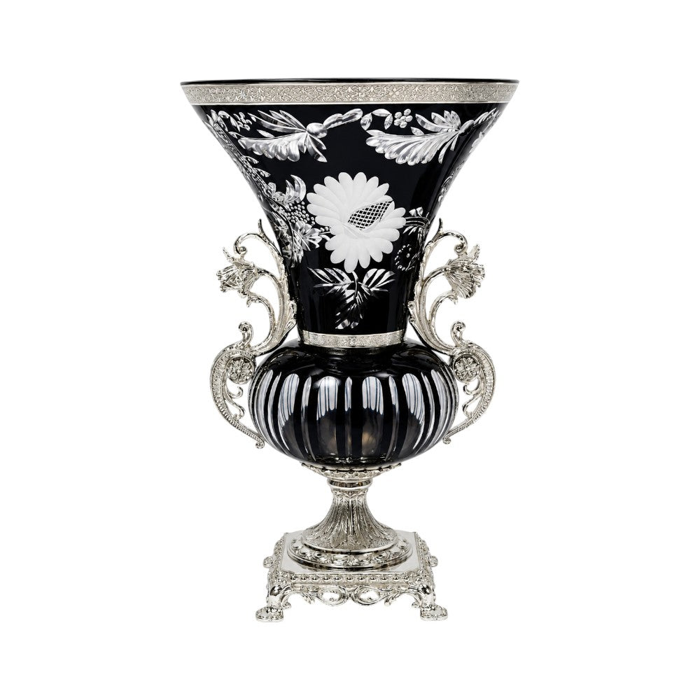 VASE CRYSTAL BRASS IR EV1037-1 JSA03-A32 Default Title - MamasJan Decoration