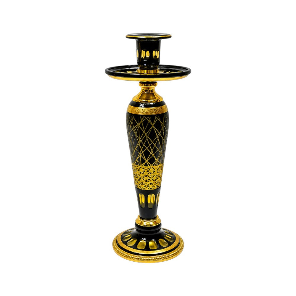 CANDLE STAND CRYSTAL BRASS IR E9-C6049-3 JSA19-A32 Default Title - MamasJan Decoration