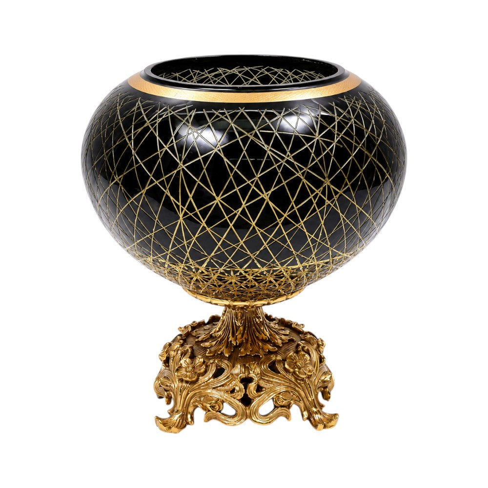 VASE CRYSTAL BRASS IR E9-21008-1 JSA19-A32 Default Title - MamasJan Decoration