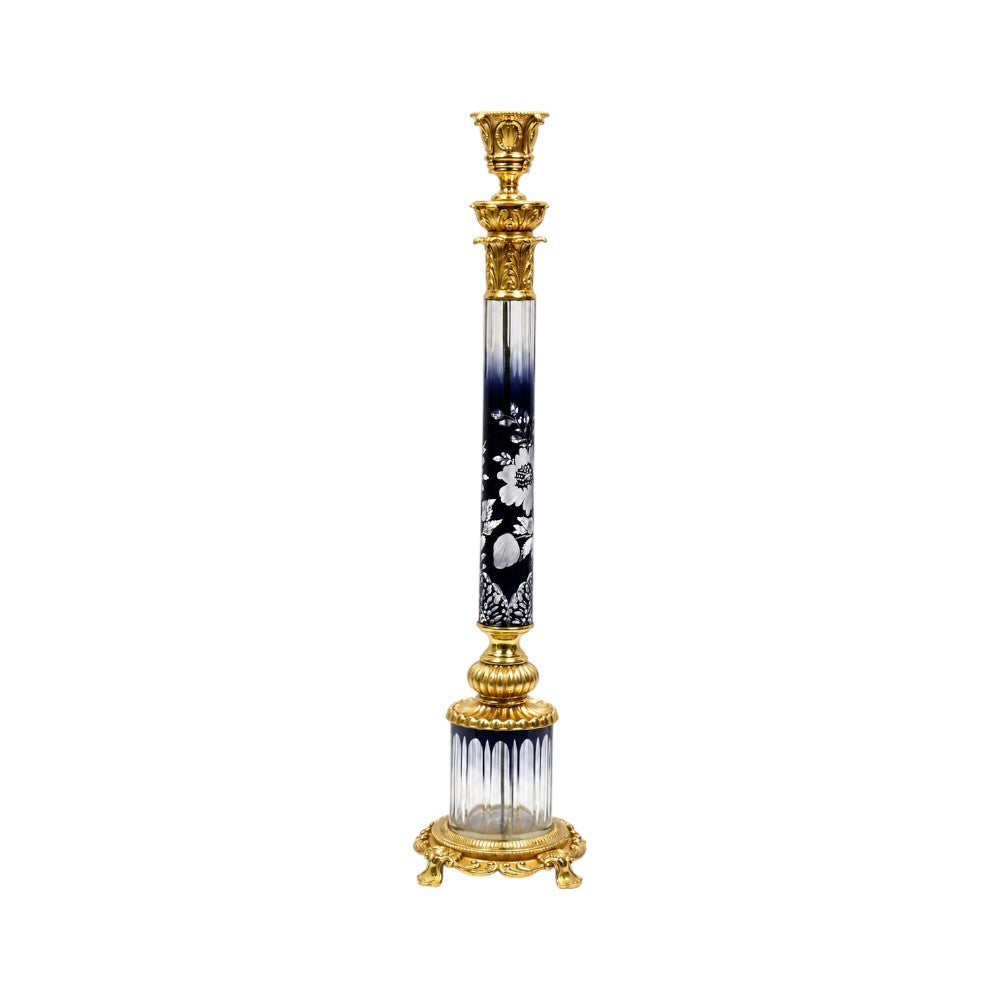 CANDLE STAND CRYSTAL BRASS IR XC-037 JC202-A32-JB Default Title - MamasJan Decoration