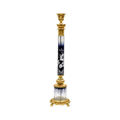 CANDLE STAND CRYSTAL BRASS IR XC-037 JC202-A32-JB Default Title - MamasJan Decoration