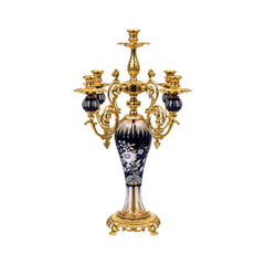 CANDLE STAND CRYSTAL BRASS IR XM29-1 JC202-A32-JB Default Title - MamasJan Decoration