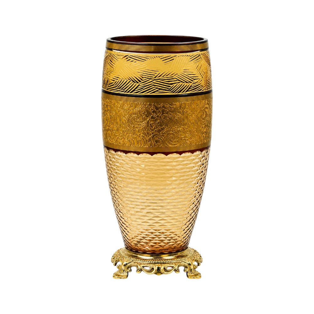 VASE CRYSTAL BRASS IR E8-V1055M-1 J504-C38 Default Title - MamasJan Decoration