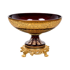 BOWL CRYSTAL BRASS IR E8-B3045-1 J504-C38 Default Title - MamasJan Decoration