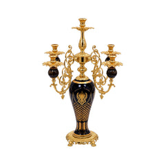 CANDLE STAND CRYSTAL BRASS IR XM29-1 JSC20-C201-1 Default Title - MamasJan Decoration