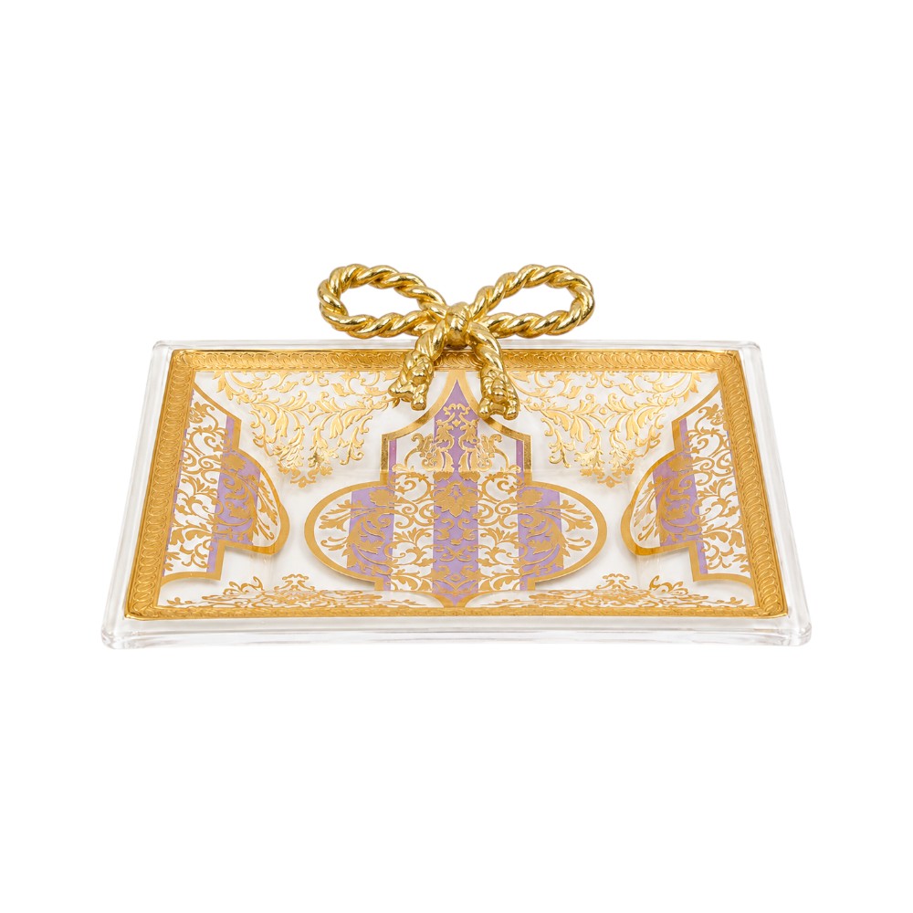 SOAP DISH CRYSTAL BRASS IR H-P52-1152M J204-B04 Default Title - MamasJan Decoration