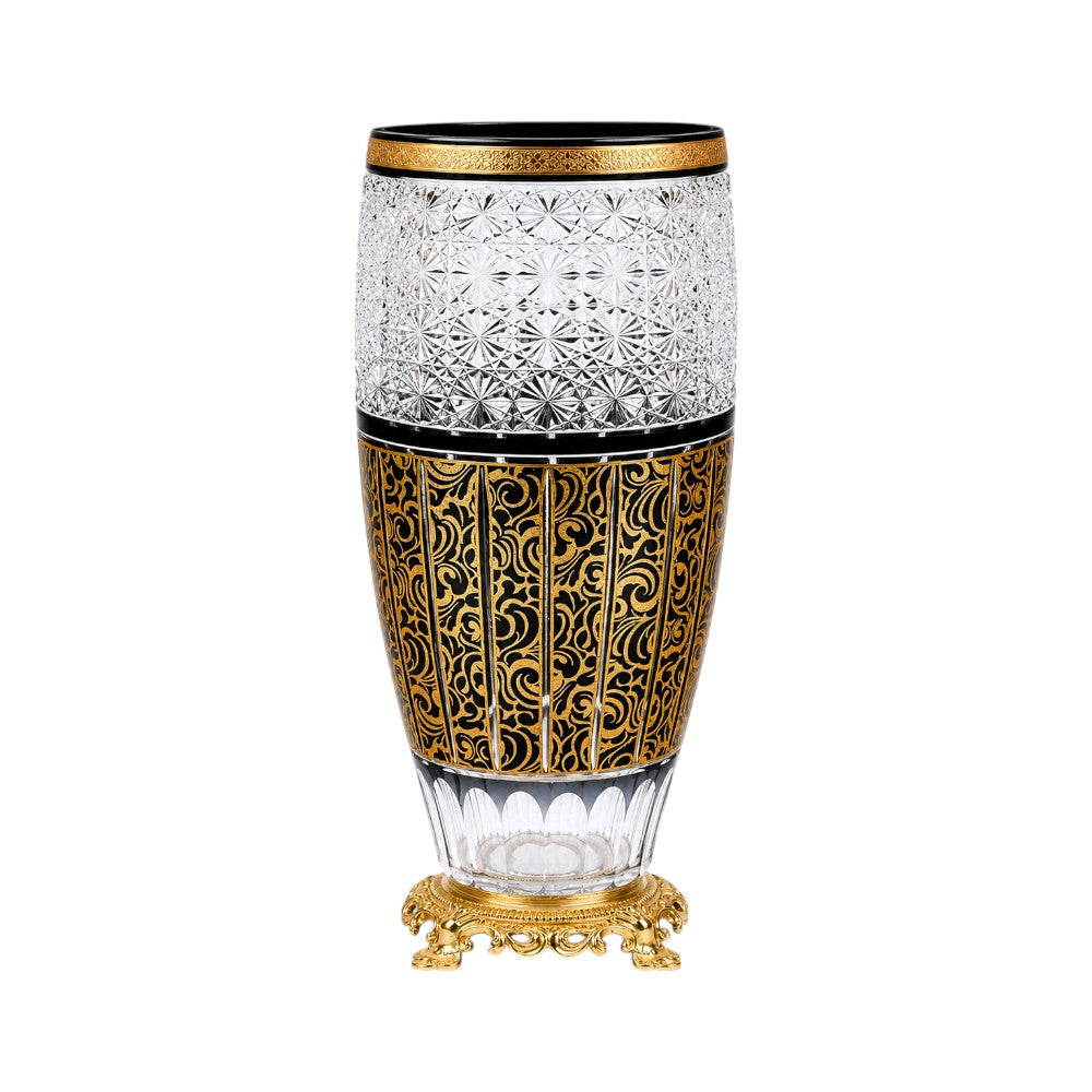 VASE CRYSTAL BRASS IR E8-V1055M-1 JSA31-A32 Default Title - MamasJan Decoration