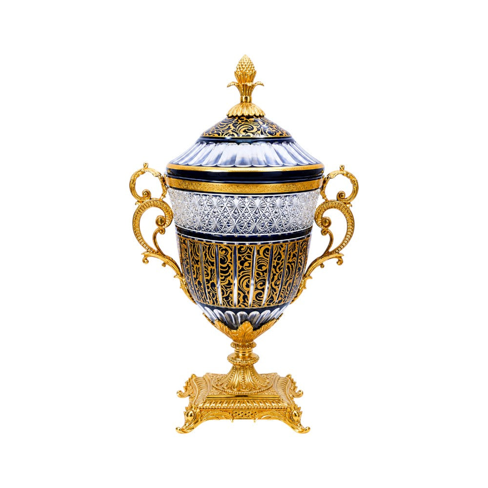 BOWL CANDY CRYSTAL BRASS IR H-J50-2047 JSA31-A32 Default Title - MamasJan Decoration