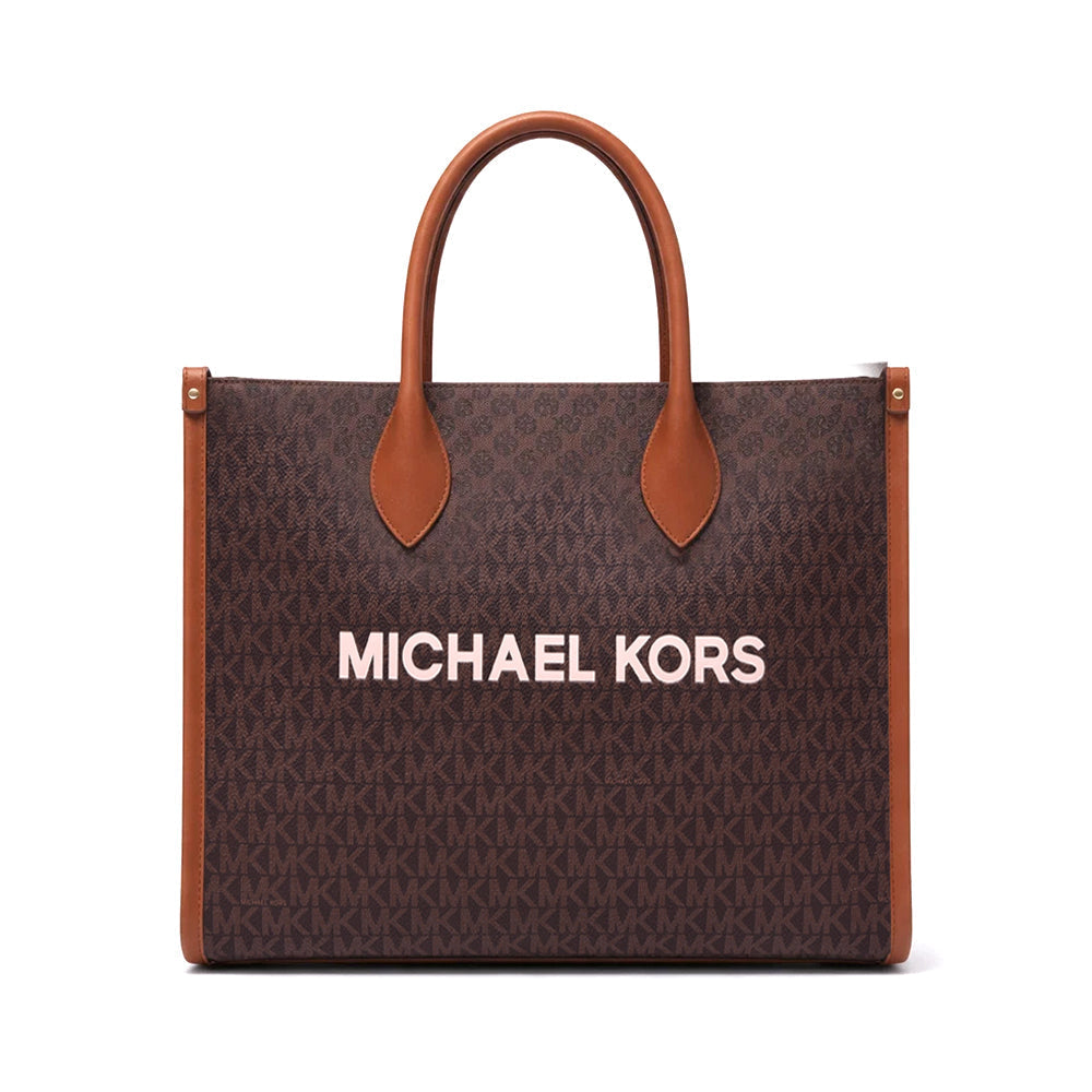 MK SIGNATURE TOTE BAG 35R5G7ZT2B BRN (IR) Default Title - MamasJan Ladies Shoes & Bags