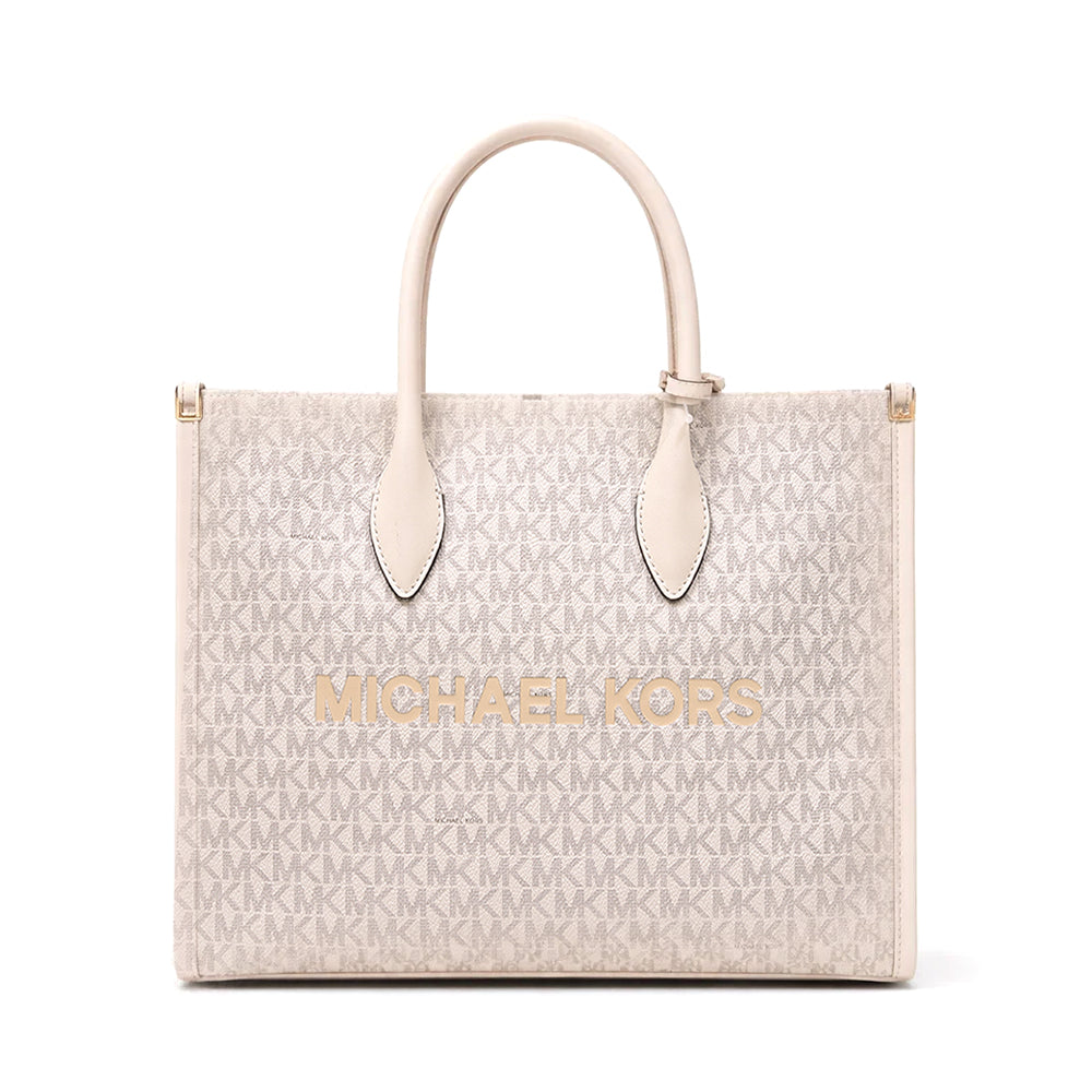 MK SIGNATURE TOTE BAG 35R5G7ZT2B VANILLA (IR) Default Title - MamasJan Ladies Shoes & Bags