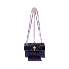 KURT GEIGER SNAKE PRINT BLACK LEATHER KENSINGTON (MINI) BAG Default Title - MamasJan Ladies Shoes & Bags