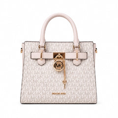 MK SM SATCHEL BAG 35F1GHMS1B HAMILTON LT CREAM MULTI (IR) Default Title - MamasJan Ladies Shoes & Bags