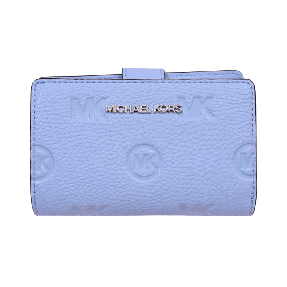 MK MD BIFOLD ZIP CN JETSET TRAVEL 35S6STVF6V WALLET PALE OCE Default Title - MamasJan Ladies Shoes & Bags