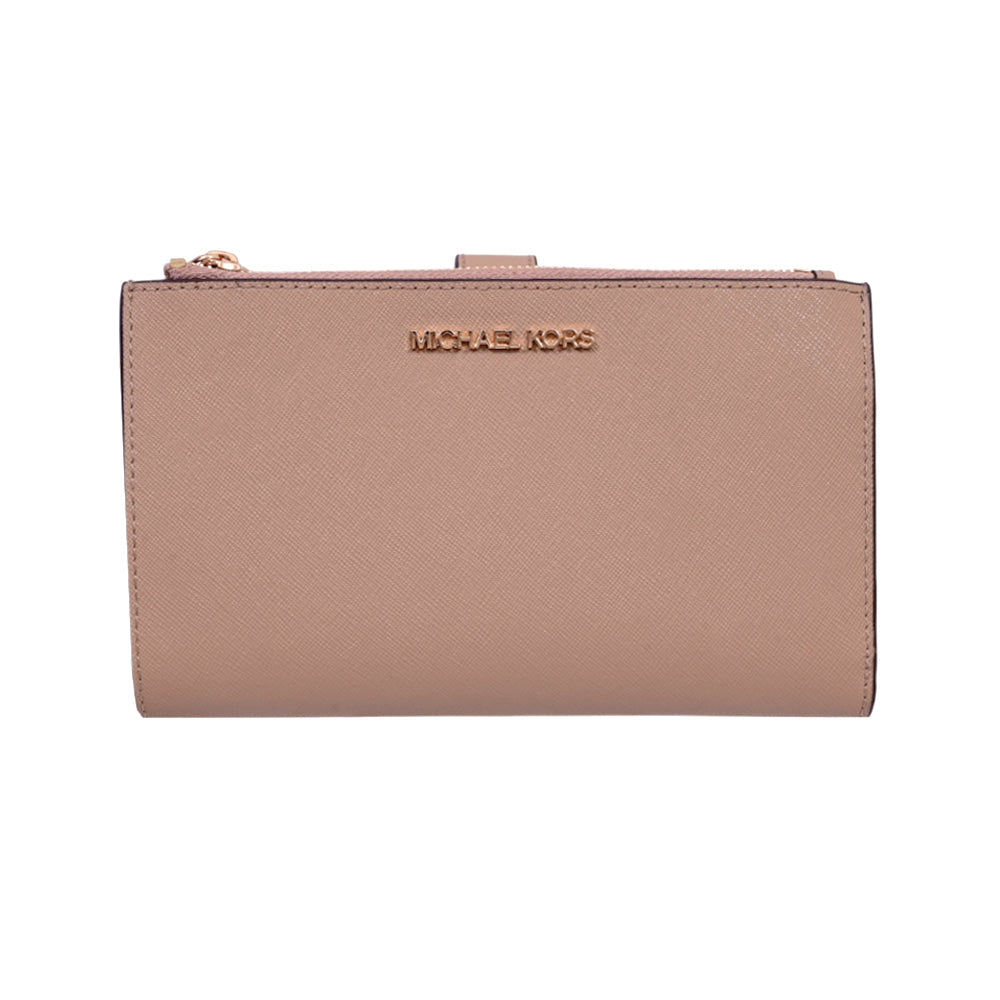 MK LG DOUBLE ZIP WRSTLT LEATHER 35F8GTVWOL WALLET CAMEL (IR) Default Title - MamasJan Ladies Shoes & Bags