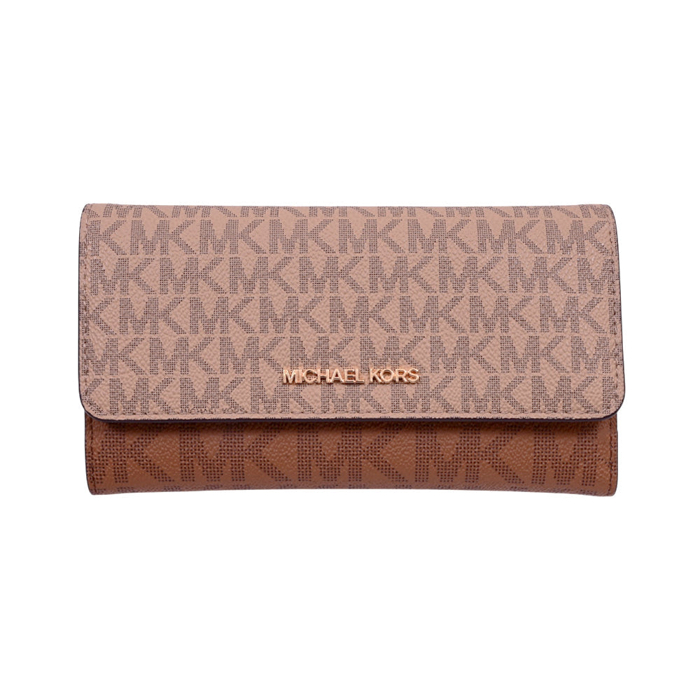 MK LG TRIFOLD JETSET TRAVEL 35S5GTVF3B WALLET CAMEL MULTI (I Default Title - MamasJan Ladies Shoes & Bags