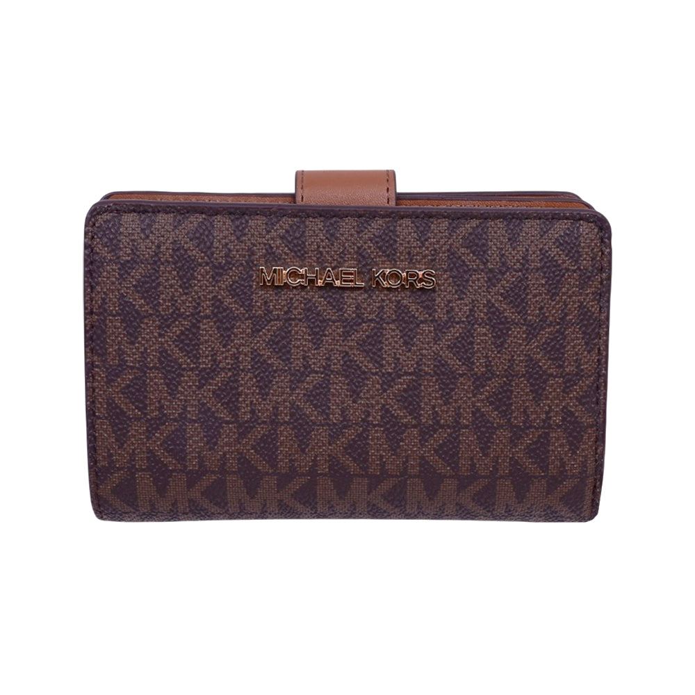 MK MD BIFOLD ZP CN JETSET TRAVEL 35F8GTVF2B WALLET BROWN (IR Default Title - MamasJan Ladies Shoes & Bags