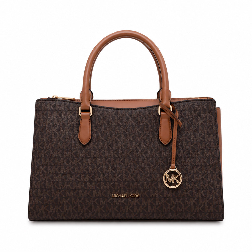 MK ARDEN MD SATCHEL BAG 35T6G4XS2B BROWN SIG (IR) Default Title - MamasJan Ladies Shoes & Bags