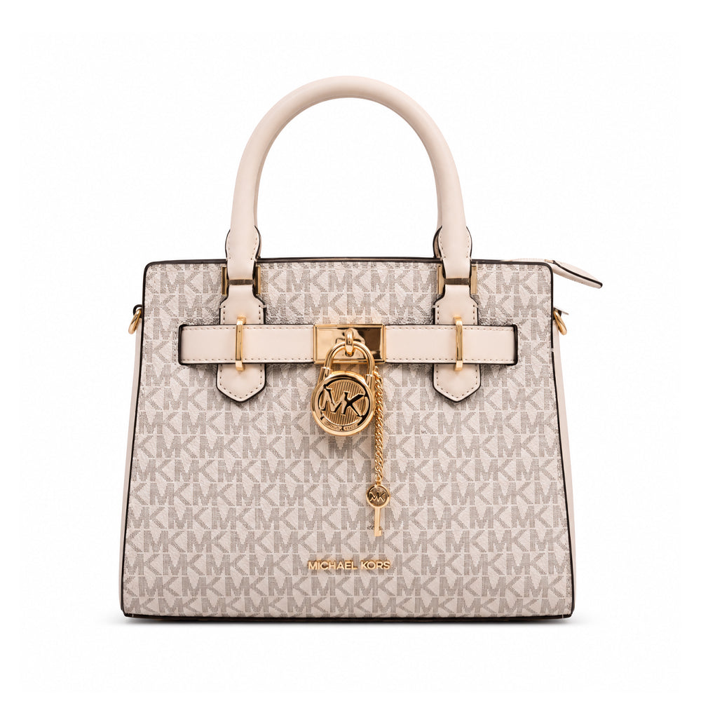 MK HAMILTON SM SATCHEL BAG 35F1GHMS1B LT CREAM MULTI (IR) Default Title - MamasJan Ladies Shoes & Bags