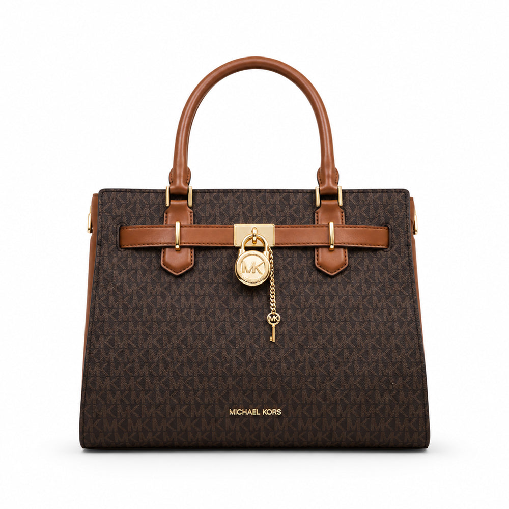 MK HAMILTON MD SATCHEL BAG 35F1GHMS2B BROWN SIG (IR) Default Title - MamasJan Ladies Shoes & Bags
