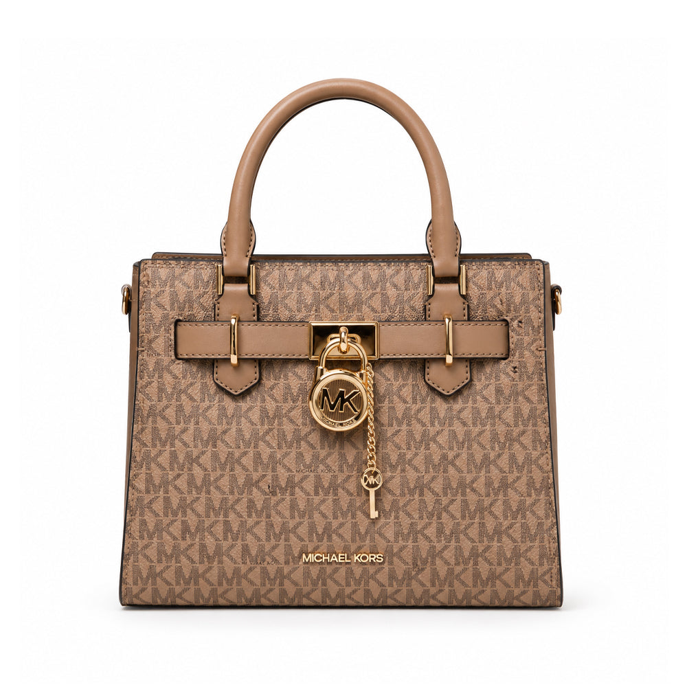 MK U HAMILTON SATCHEL BAG 35S4GHM1B CAMEL (IR) Default Title - MamasJan Ladies Shoes & Bags