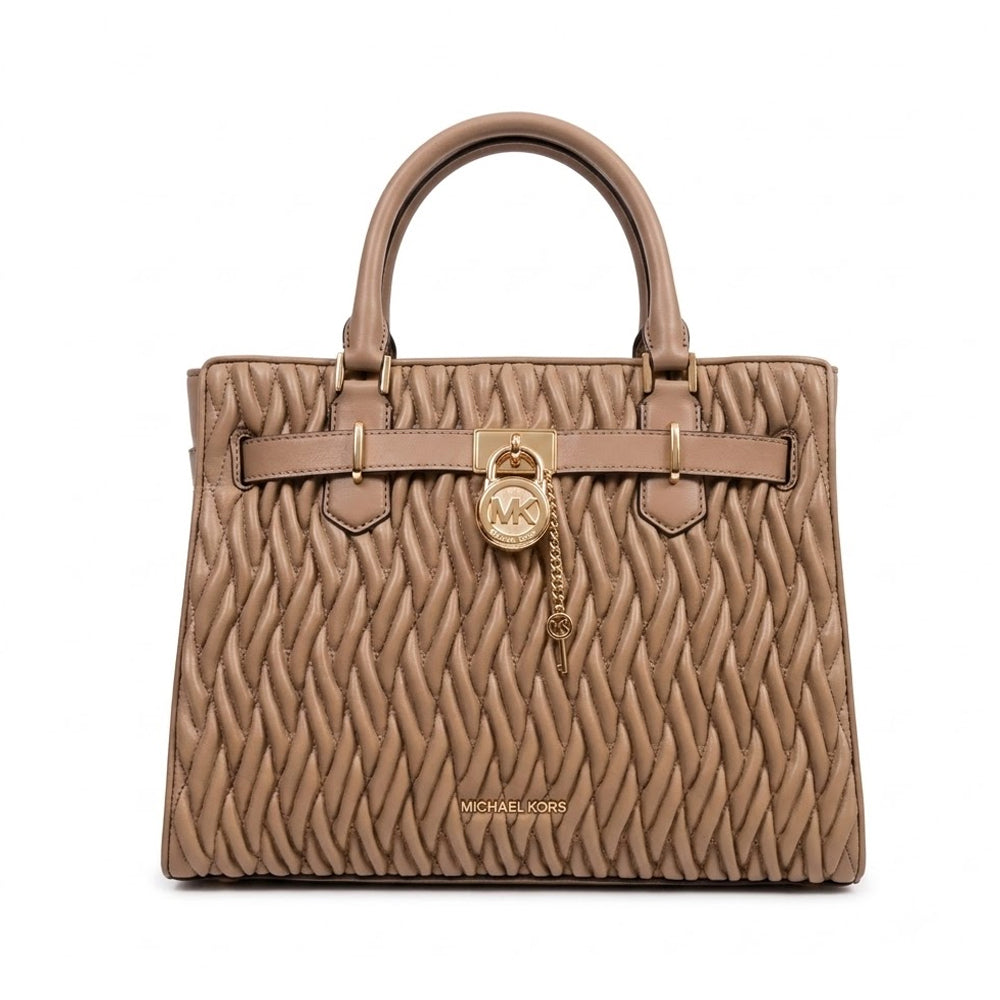 MK HAMILTON SATCHEL BAG 35S6GHMS2Y CAMEL (IR) Default Title - MamasJan Ladies Shoes & Bags